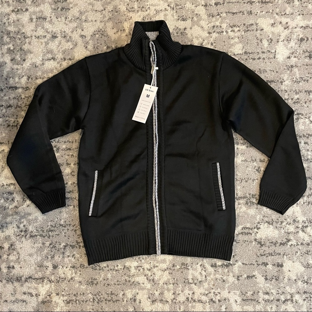 TEEN SZ MED full zip sweater with fleece lining- NWT